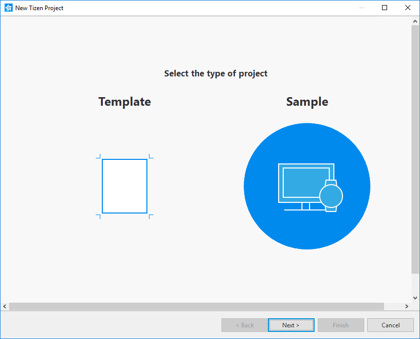 Selecting the project type